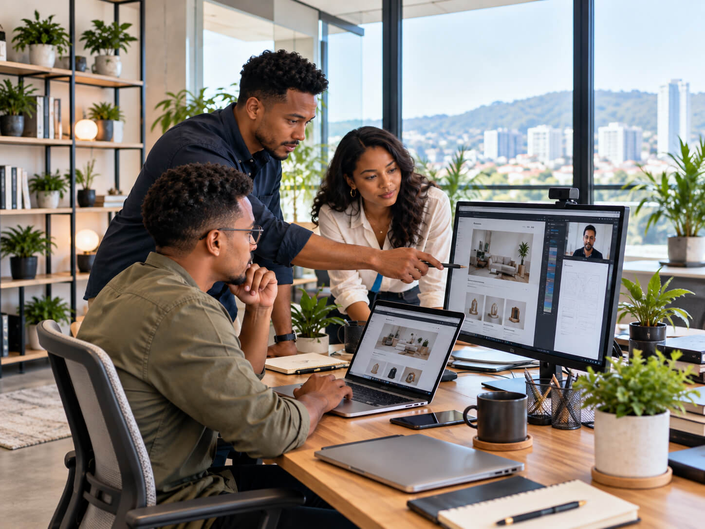Collaboration-design-en-bureau-lumineux Agence-web-intrepide-digital-madaascar